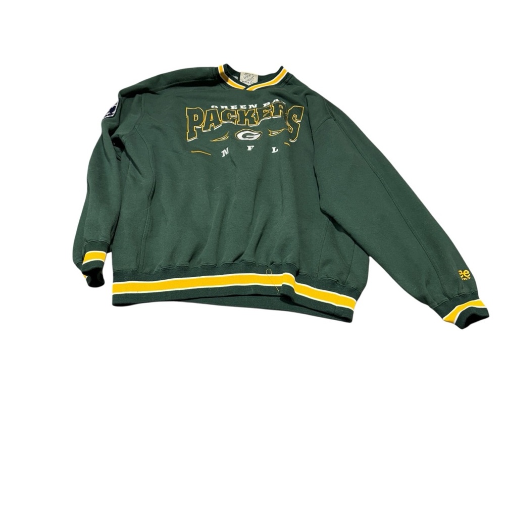 Lee Green and Yellow Crewneck Sweater Green Bay Packers